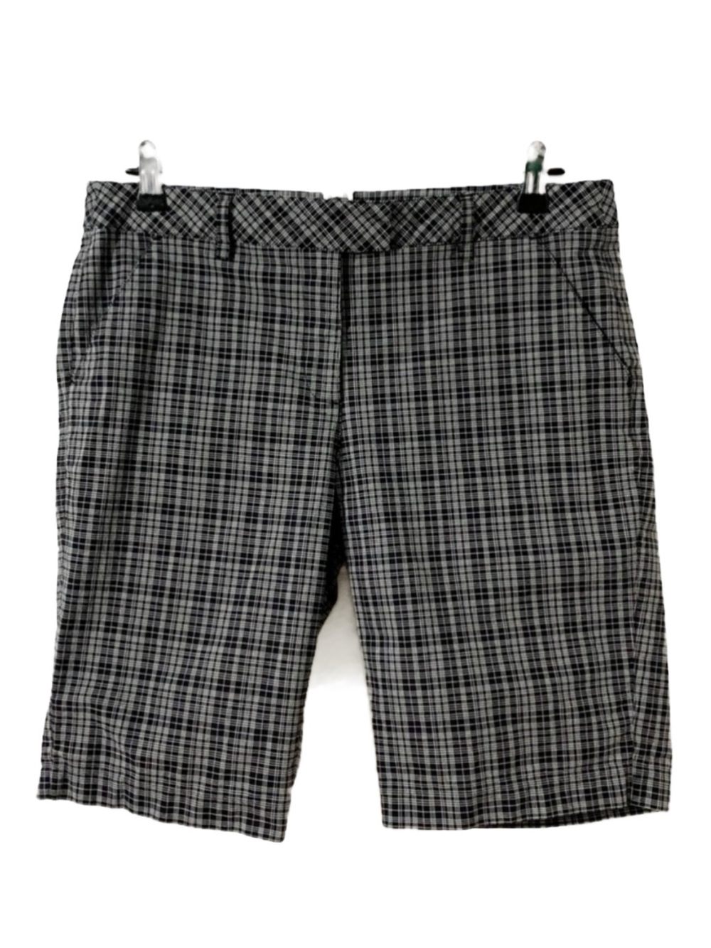 Greg Norman Collection Everbest Plaid Golf Short Walking Length Pink Black White